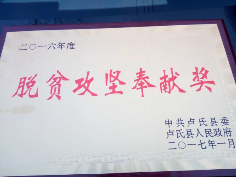 信念集团受邀参加卢氏县经济工作会议暨2016年表彰大会